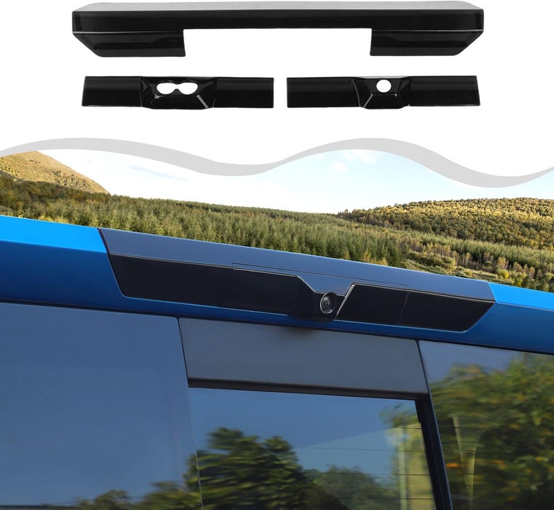 HTHE High Mount Brake Light Cover Trim Compatible with Chevrolet Silverado 2022 2023 2024 2025 Exterior Accessory ABS 3ps(Black) - Image 1
